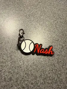 Custom 3D Baseball Keychain | Personalized Sports Name Tag