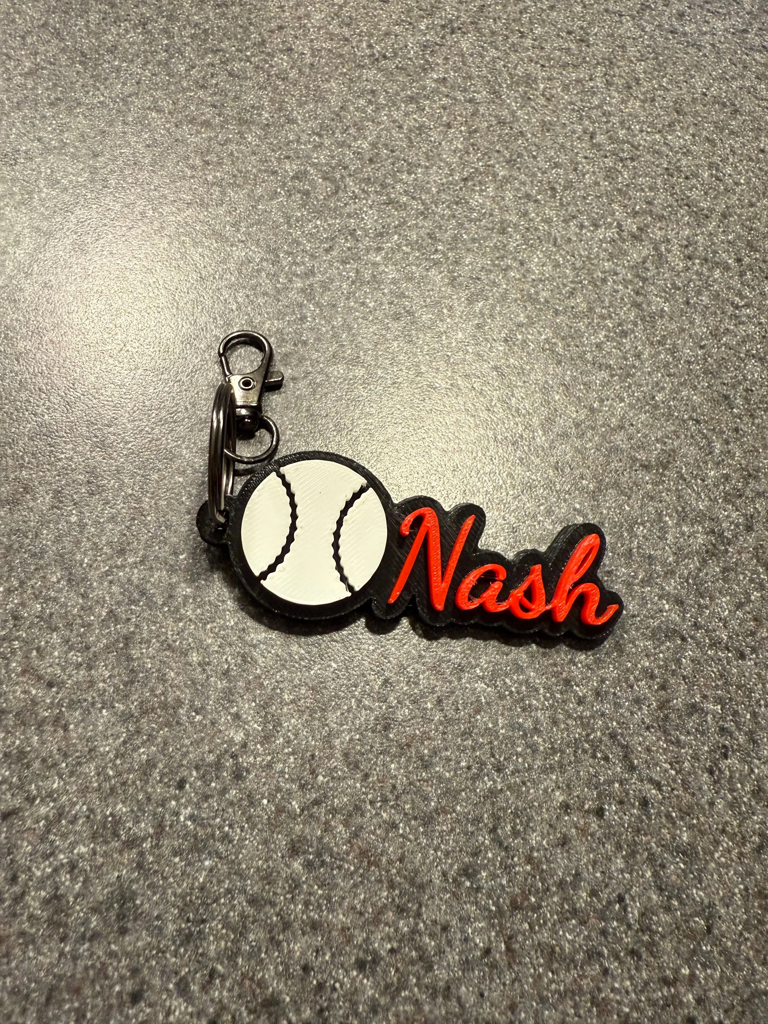 Custom 3D Baseball Keychain | Personalized Sports Name Tag