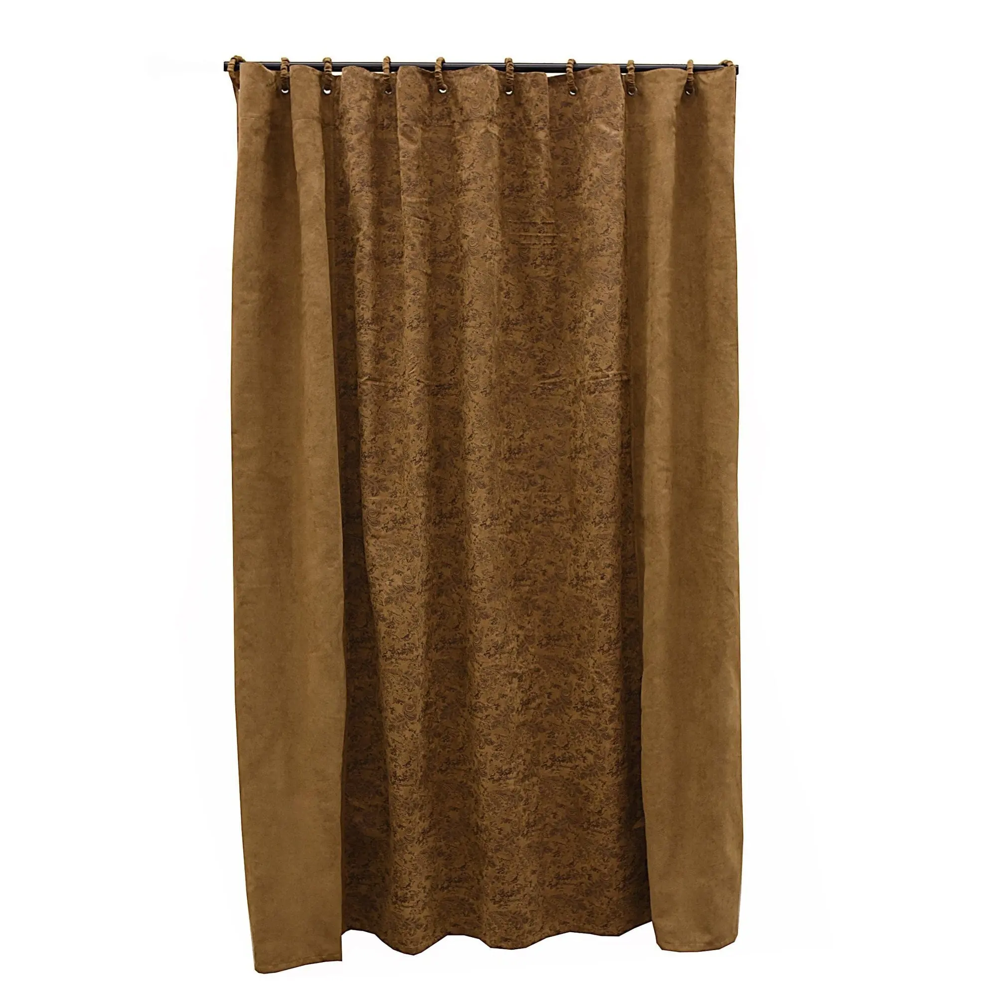 Small Paisley Shower Curtain, Dark Tan