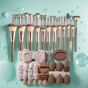 Professional Makeup Tool Set, 54-Piece Makeup Brush Kit Includes Brushes, Sponges, Powder Puffs, Headband, Cleaning Bowl, Multi-Use for Daily Face Makeup