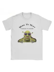 Shrek Fun T-shirt Printed Clothing Aesthetics Harajuku Y2k Top Retro Clothing Comfortable Summer Men and Women Fashion Trend Loose Large High Quality Top Comfortable Breathable Round Neck Pullover Short Sleeve Y2K Street Essential Fit Gift