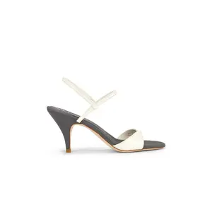 Jeffrey Campbell Calla Sandal in White & Grey Combo