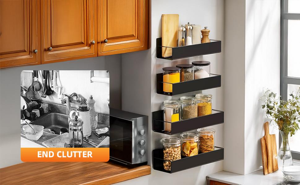 2 Pack Magnetic Spice Rack for Refrigerator, Moveable Magnetic Spice Racks, Kitchen Storage Rack, Suitable for Refrigerators, Microwave Ovens, Washing Machines, Saving Storage Space