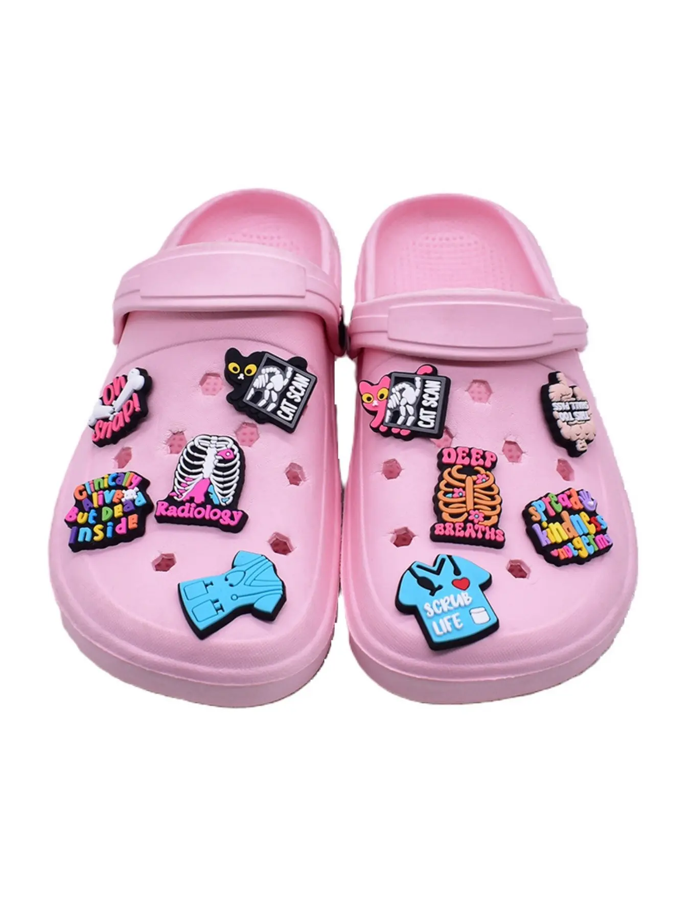 24 Piece Nurse Theme Shoe Charms Set, Abs Material DIY Decorative Shoe Accessories, Cute Shoe Decorations, Shoe Embellishment Set, Fits Sandals Flip Flops, Perfect for Valentine's Day Easter Christmas