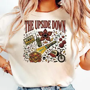 Retro The Upside Down Tshirt, Stranger Parody Shirt Design, Casual Tee for Fans and Collectors