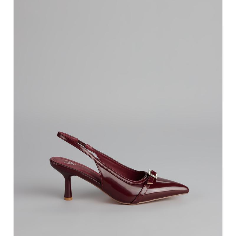 Glam Code Patent Slingback Heels