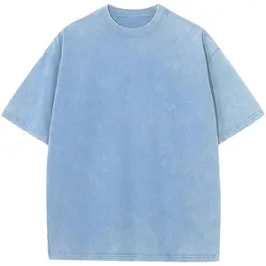 ANB-AnboaWear Menswear Short-Sleeve Plain T-Shirt (S-5XL) - 230g Heavyweight, Acid Washed, Oversized, Drop Shoulder, Retro Pepper Gray, Boxy Fit, Foldable, Y2K Aesthetic Casual Crewneck Blank Top,summervibes