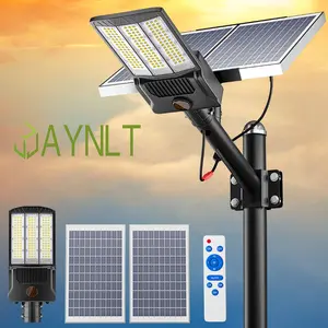 JAYNLT FlagShip Solar Garden Lights Outdoor, with High Quality 6500W 750000LM 6500K High Powered Parking Lot Lights Dusk to Dawn, Waterproof Solar Security Lights with Remote Contorl for Driveways,Driveways,IP67 Waterproof Rainy Day Available