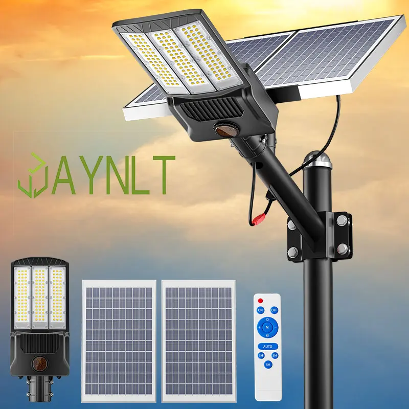JAYNLT FlagShip Solar Garden Lights Outdoor, with High Quality 6500W 750000LM 6500K High Powered Parking Lot Lights Dusk to Dawn, Waterproof Solar Security Lights with Remote Contorl for Driveways,Driveways,IP67 Waterproof Rainy Day Available