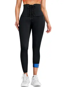 Women's Sauna Sweat Shaping Leggings, Adjustable Drawstring High-Waist Tight-Fit Pants, Ideal for Workouts & Fitness Activities, Sports Bottoms