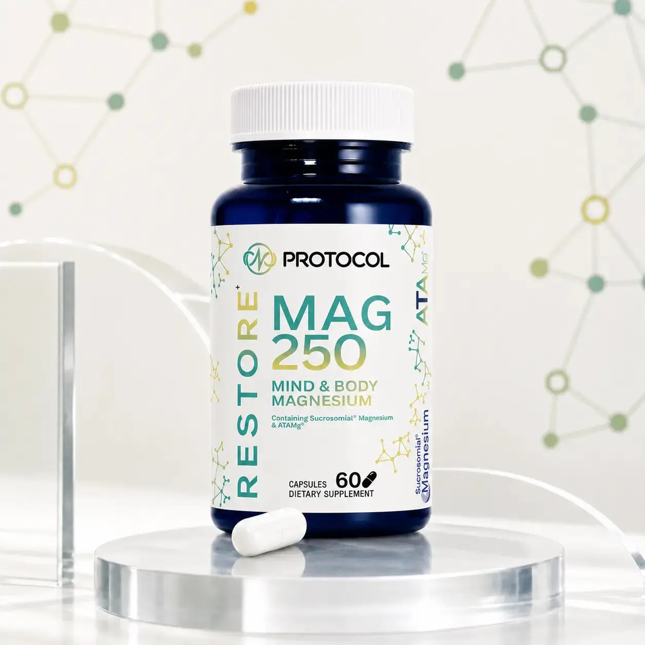 Mind & Body Magnesium - 250mg Magnesium Supplement with Patented Magnesium Complexes | 60 Capsules