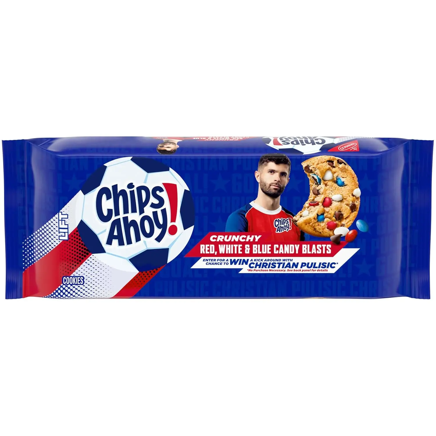 CHIPS AHOY! Crunchy Red, White, and Blue Candy Blasts Fudgy Chocolate Chip Cookies, Limited Edition, 9.5 oz