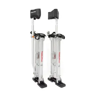 ToolPro Professional Grade 24-40 In. Adjustable Aluminum Drywall Stilts w/Soft Straps - Ideal for Drywall Installation, Painting, and More - Hardware - Home