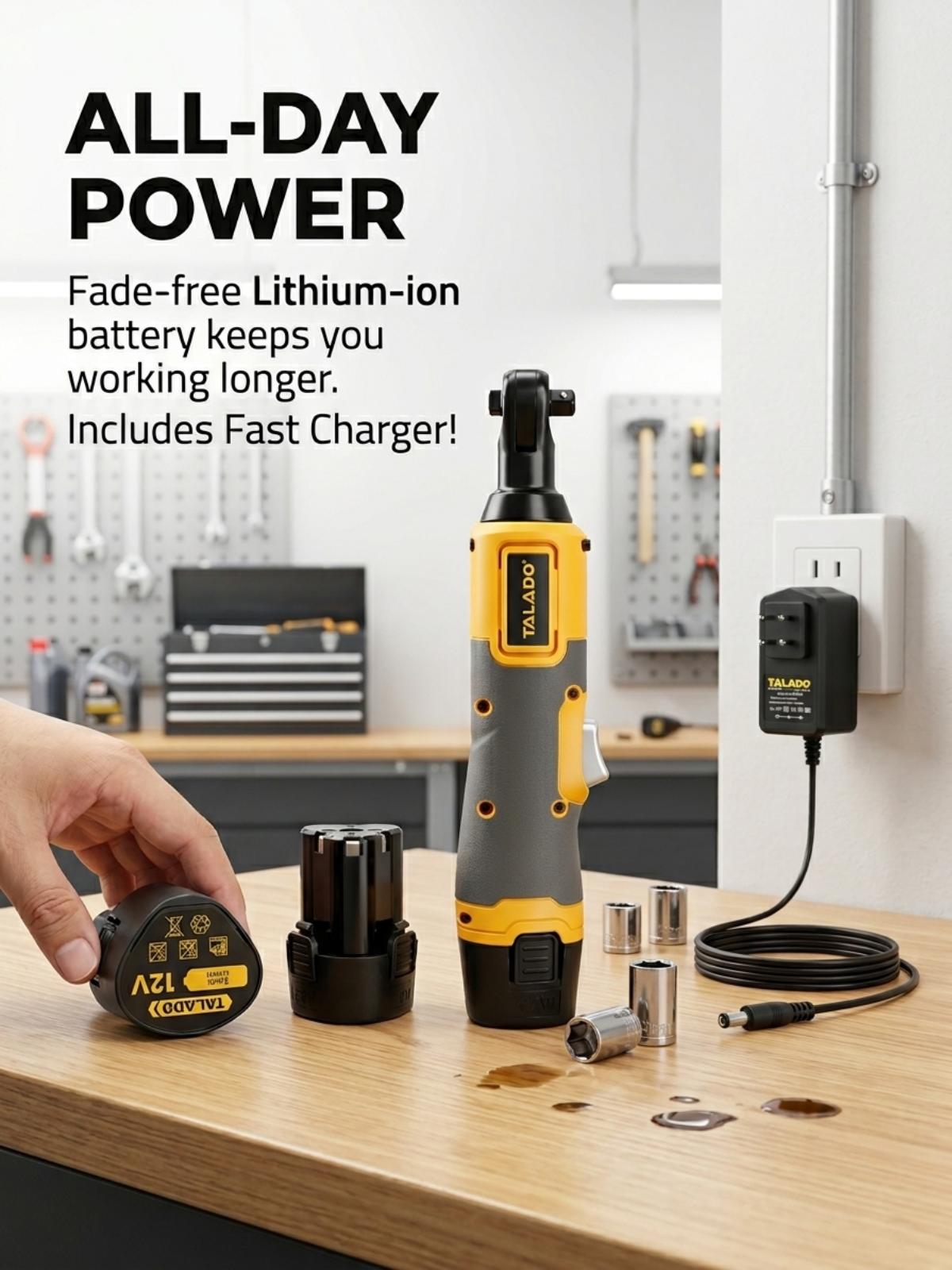 12V Cordless High-Torque Impact & Ratchet Wrench Set - Impact Wrenches with 12V Portable Use & Cordless Freedom, Nut Removal Auto Repair Assembly & Disassembly Tool for Auto Maintenance, DIY Projects