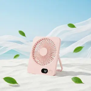 Portable USB Rechargeable Fan, 180° Adjustable Folding Personal Fan, Battery Level Display, Ultra-Quiet Desktop Fan for Home & Travel