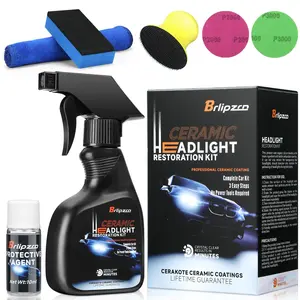 Automotive Headlight Restoration Kit Oxidized and Yellowed Automotive Headlamps Blurring Enhanced Crystallization Coating Refurbisher,Maximum Gloss & Shine – Extremely Hydrophobic