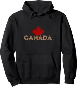Happy Canada Day Vintage Canadian Flag Design Pullover Hoodie 8S