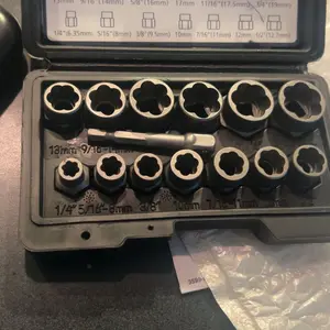 【TikTokShopBlackFriday 】 Bolt Extractor Tool Set, 13+1 Counts Impact & Nut Remover Stripped Lug Remover, Drive Rounded Bolt Remover for Removing Damaged, Frozen Universal Impact impact bolt