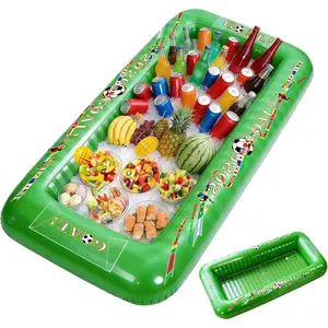 Soccer Party Inflatable Serving Bar |   53" Large Floating Pool Cooler & Buffet Tray for Drinks Food |   Outdoor Game Day Decorations, & Birthday Supplies