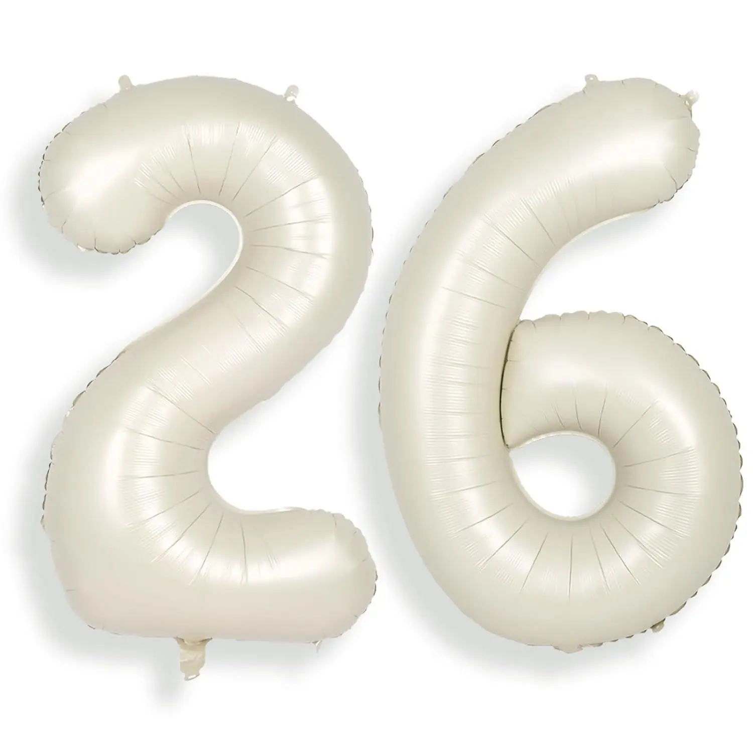 40 Inch Large Cream White 26 Balloon Numbers Big Foil Helium Number Balloons 0-9 Jumbo Happy 26Th Mylar Birthday Party Decorations For Women Or Men 62 Anniversary Party Supplies