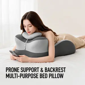 Ergonomic Memory Foam Wedge Pillow, Ideal for Reading, Phone Use, Relaxation, Neck Relief, Multi-Layer Support, Washable Cover