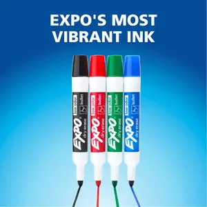 Vibrant Low-Odor Dry Erase Markers – Set of 4 Bullet Tip Colors