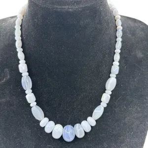 Jay King DTR Blue Lace Agate 18-21” Necklace Adjustable Gemstone