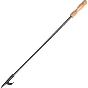 32 inch Premium Solid Steel Fire Poker for Fire Pit Fireplace Campfire Camping Wood Stove Indoor Outdoor - Rust Resistant Black Finish