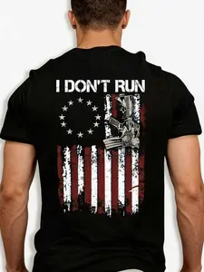 This men’s short-sleeve sports T-shirt is crafted from breathable, comfortable fabric and features a meticulously designed vintage U.S. flag revolver graphic paired with a classic crew neck design, suitable for various sports and fitness activities as wel