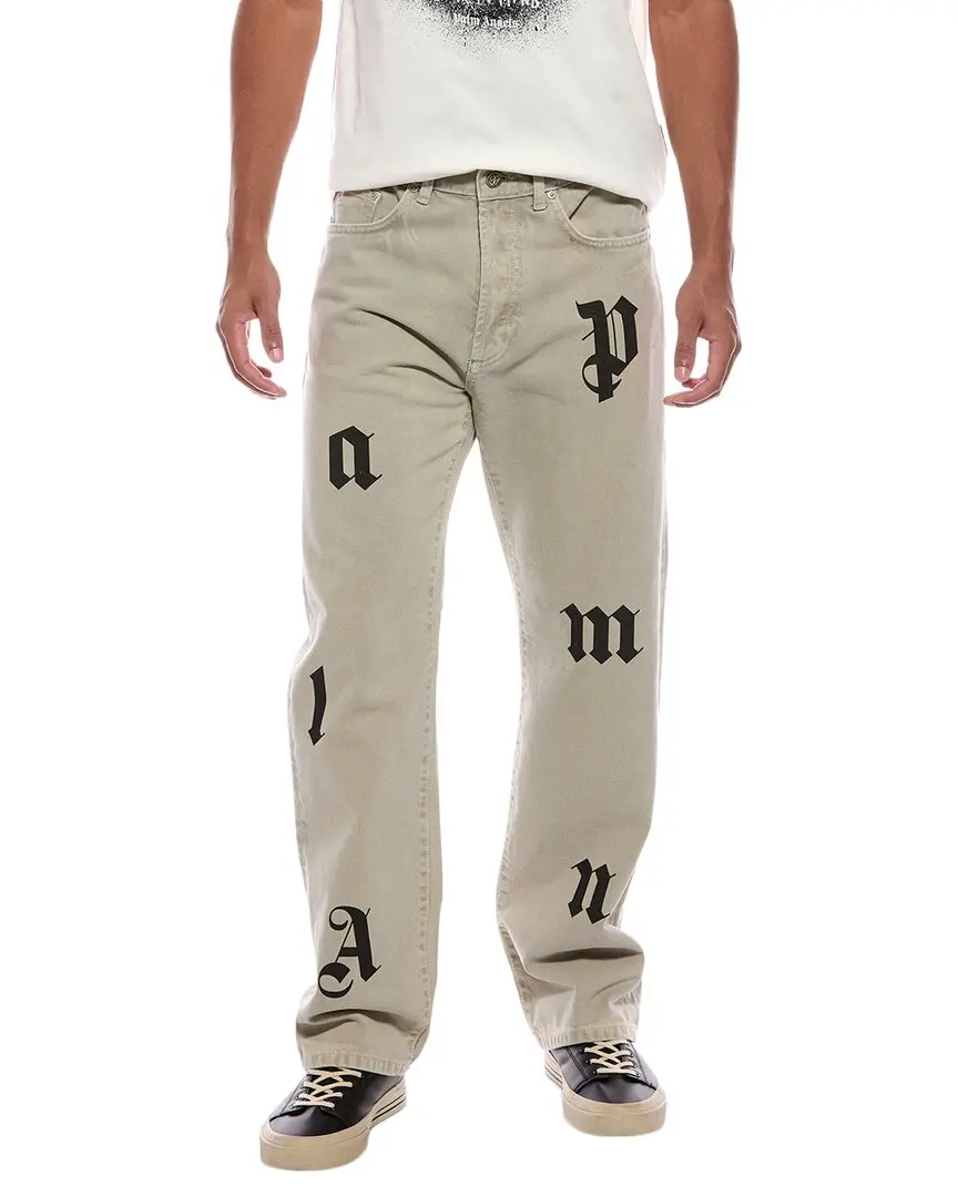 Palm Angels Bull Logo Patch Straight Jean