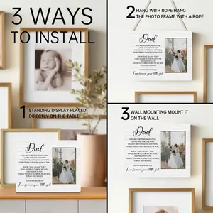 Father Of The Bride Gifts - Dad & Daughter Picture Frame, To My Father on My Wedding Day, Wedding, Engagement, Bridal Shower Gift, Photo Frame 4x6