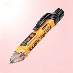 Dual Range Non-Contact Voltage Tester Pen with Laser Pointer, Visual Audible Alerts, Reusable Electrical Tester for AC Voltage Detection, Safety Tool with Pocket Clip, Auto-Ranging and Low Battery Indicator