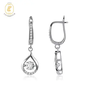 New EOM 18K Gold-Plated Moissanite 1ct Y2K Glow of Firefly Teardrop Dangle Earrings Valentine's Day Wedding Engagement Anniversary Romantic Elegant Gift Daily Wear