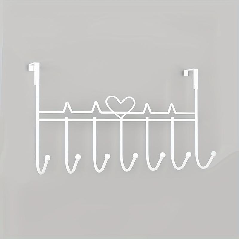 Space-Saving Metal Door Hanging Storage Rack, Easy Installation, Ideal for Towels, Clothes and Hats, No Drilling Required, Iron Art Design