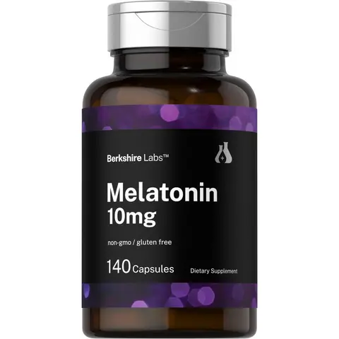 Berkshire Labs Melatonin 10mg | 140 Quick Release Capsules | Extra Strength Formula | Non-GMO, Gluten Free Supplement