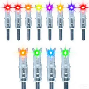 6pcs/12pcs Multi-color Lighted Nocks for Crossbow Bolts with 0.300"/ 7.62mm Diameter