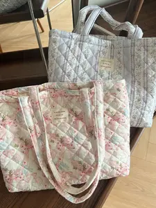 Cute Bow Pattern Large Shoulder Bag, Print Crossbody Bag, Big Capacity Mother Bag, Soft Fabric Outdoor Storage Bag, Fashion Travel Shopping Bag, Fashionable Tote Bag