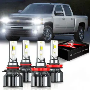 For Chevy Silverado 1500 2500 2007-2014 2015 6500K LED Headlight +Fog Light
