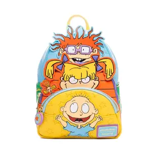 Loungefly Nickelodeon Rugrats Glow In The Dark Tommy, Chuckie, and Angelica Triple Pocket Mini Backpack - 707 Street Exclusive