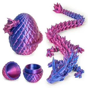 Colorful 3D Printed Dragon Egg Stress Relief Toy, Mythical Dragon Ornament Figurine, Creative Decorative Gift, Unique Handmad