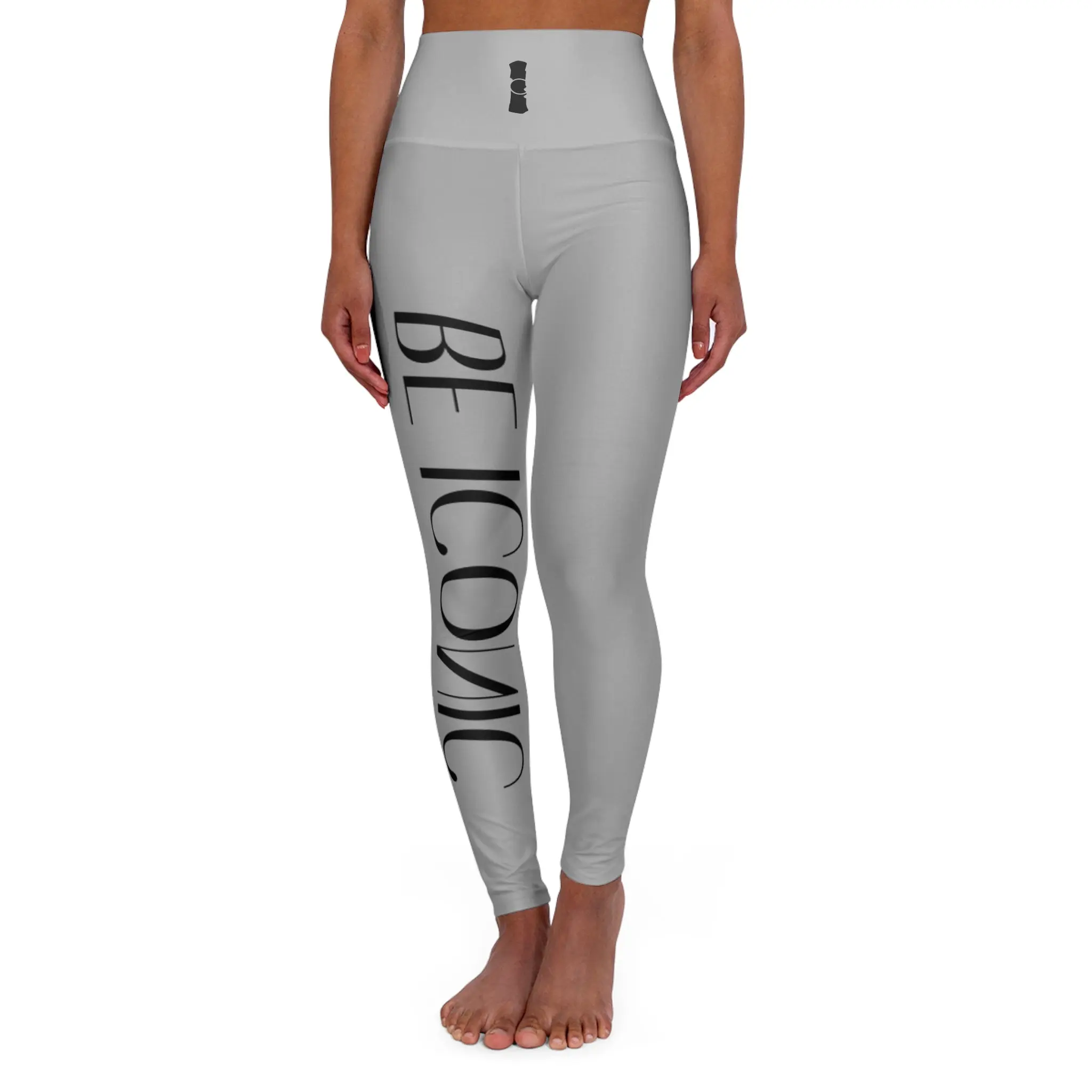Iconic Streetwear Leggings - Light Grey, Comfortable Fit, Versatile Style, Perfect for Any Occasion