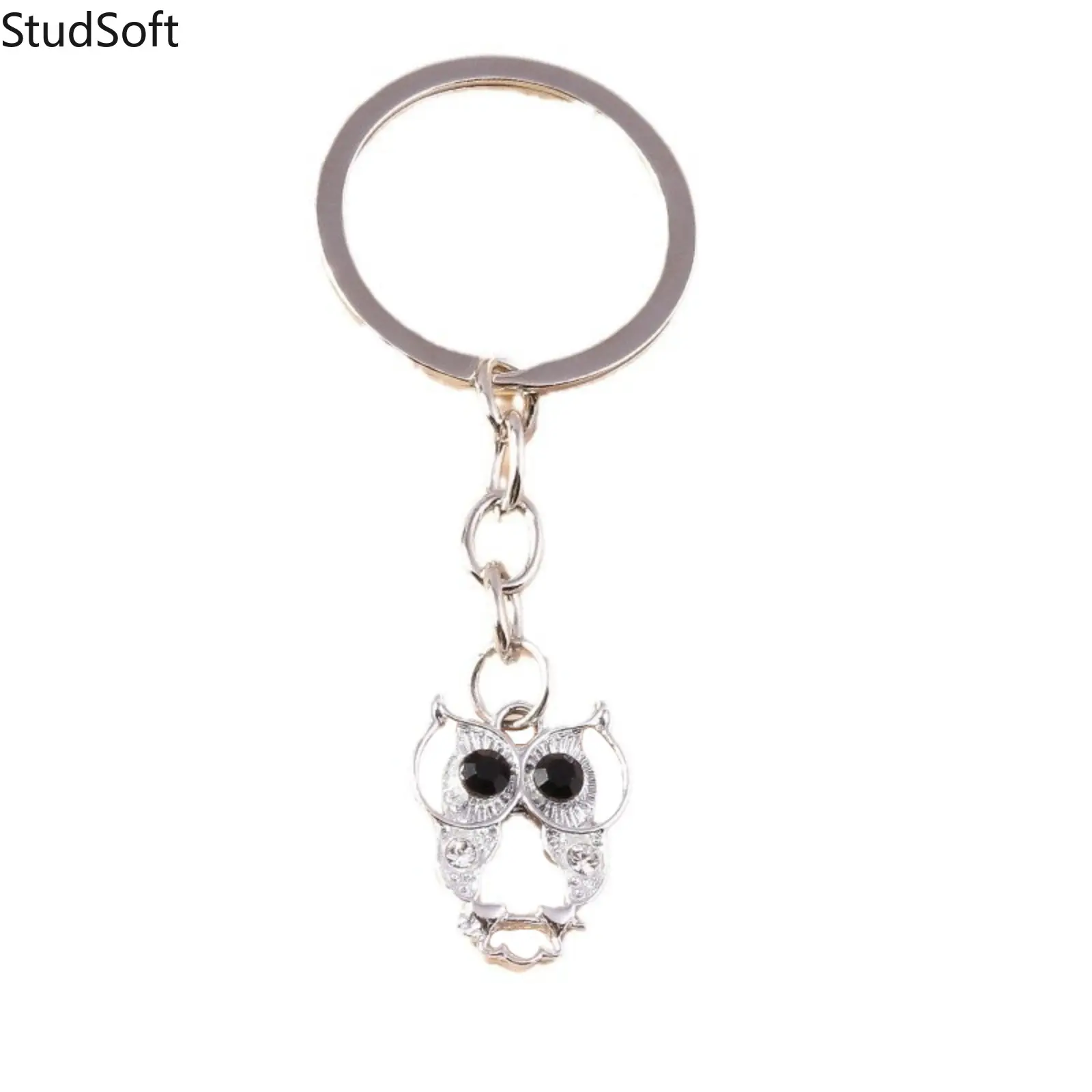 Cute Owl Keychain Charm, Stylish Hollow-Out Design with Sparkling Rhinestones, Trendy Fashion Accessory for Backpacks, Cute Charms Keychain, Owl Shape, Sparkling Gems, Animals, Rhinestone Eyes, Sparkly, Sparkle Gems, Gemstone