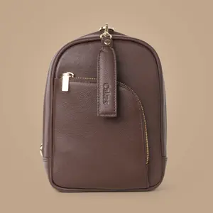 Madeline XL-M Magnetic Cowhide Leather Crossbody Clutch Purse Slip On Closure Plain Pattern Fashionable Crossbody Bag