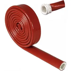 Fire Sleeve Silicone Coated Fiberglass 3/4" ID x 5FT for Automotive Hose Lines Wires & Electrical Wiring (Red)