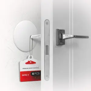 Door Stoppers for Wall - 4 count, 3.15" - Self-Stick Door Knob Wall Protector -  Wall Protectors from Door Knobs - Door Stopper Wall Protector from Furniture, Doors & Other Objects!