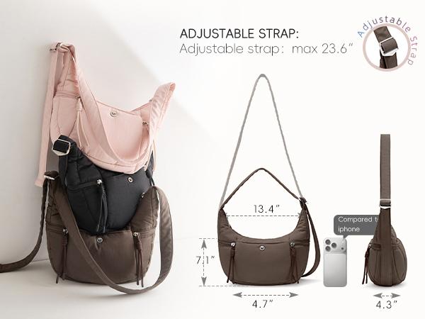 [NEW IN]WESTBRONCO Puffy Simple Versatile Bag Lightweight Puffer Crescent Handbags for Women Waterproof Daily Shoulder Crossbody Bag with Adjustable Stap&Multi-Pockets Casual Trendy Gym Work Hobo Purse Bag TikTokShopStockUp