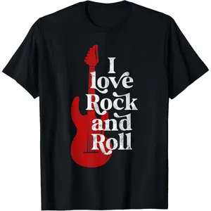 100% Cotton I love rock and roll T-Shirt