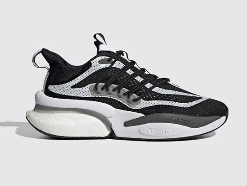 Men's Adidas AlphaBoost V1 Low Black White HQ4517 Sz 10