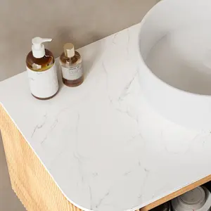 Dina 60" Bathroom Carrara White Sintered Stone Countertop only, NO Cabinet, NO Basin, NO Faucet or Sink Cover