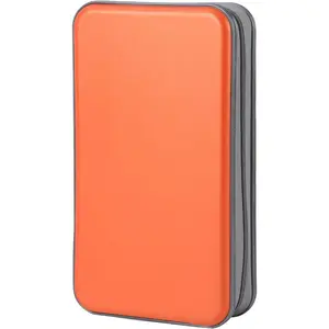 CD Case,96 Capacity CD Holder Hard Plastic CD Storage Wallet Protective CD/DVD Case Holder For Car Home Travel(96Capacity,Orange)